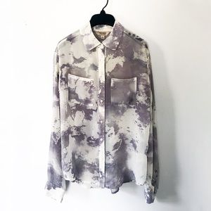 Sheer Watercolor Button Up